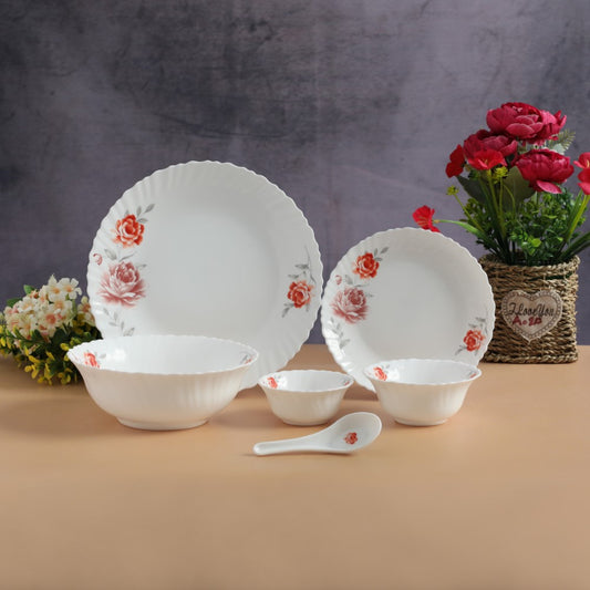 21 Pc White Feston Shape Dinner Set - SKB2537