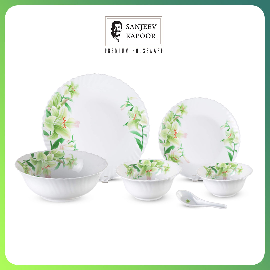 21 Pc White Feston Shape Dinner Set - SKB2539