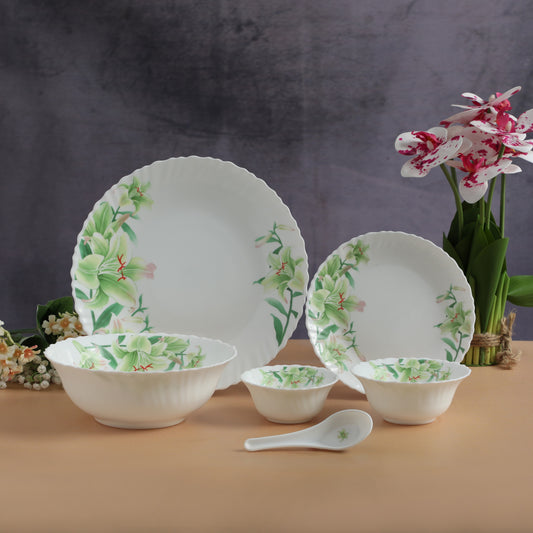 21 Pc White Feston Shape Dinner Set - SKB2539