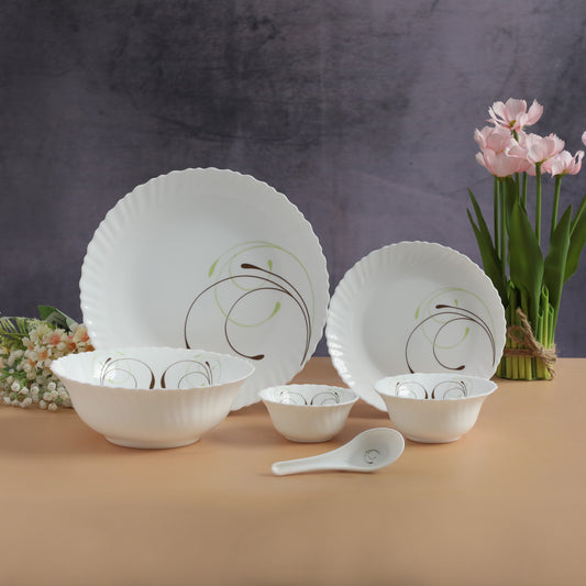 21 Pc White Feston Shape Dinner Set - SKB2540