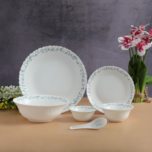 21 Pc White Feston Shape Dinner Set - SKB2542