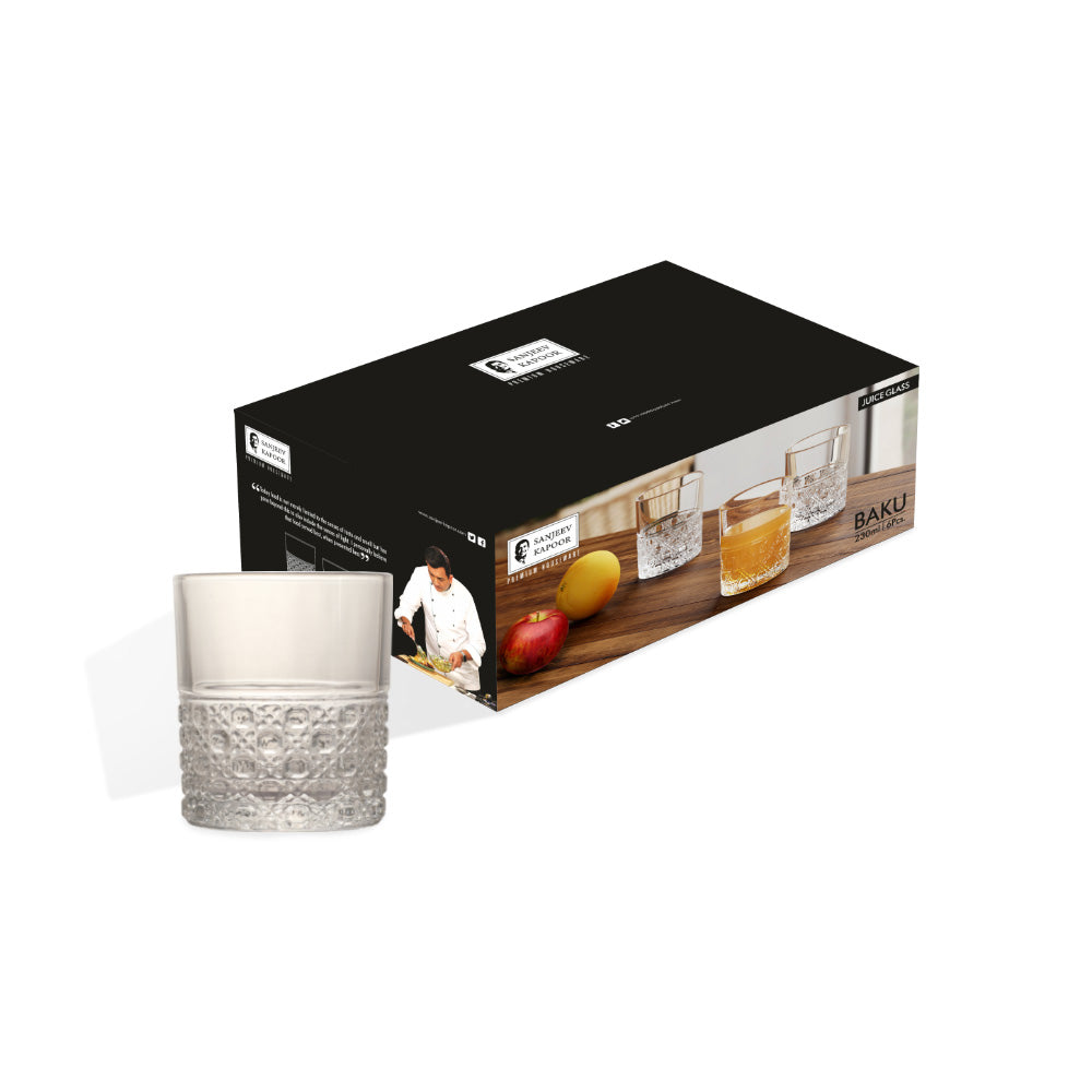 Sanjeev Kapoor - Baku Juice Glass 230 ml - Set of 6 Pcs