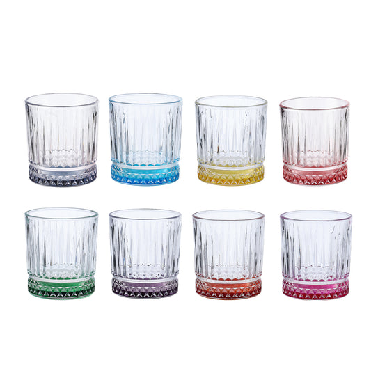 Dubai Whisky Coloured Glass 330 ML - Set of 8 Pcs