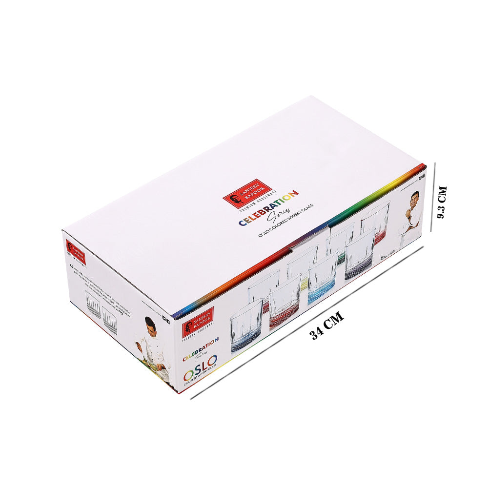 Oslo Whisky Coloured Glass 330 ML - Set of 8 Pcs