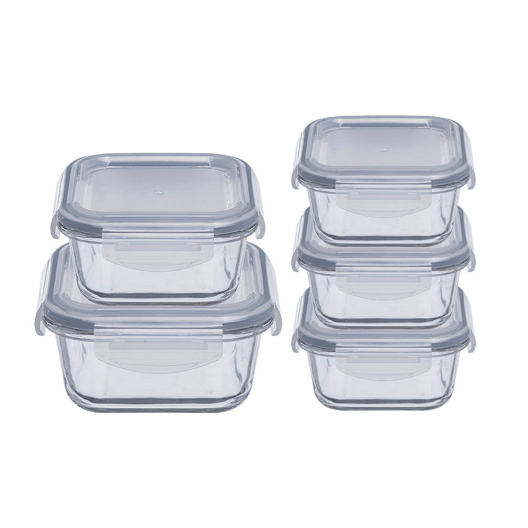 Wellington Square Container 760ML + 520ML + 3x400ML - Set of 5 Pcs