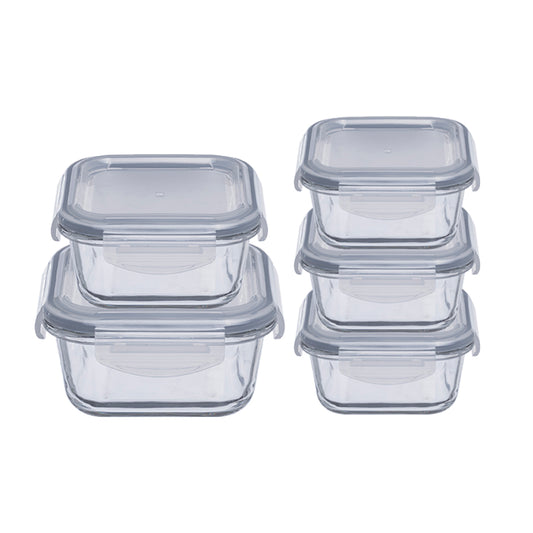 Wellington Square Container 760ML + 520ML + 3x400ML - Set of 5 Pcs