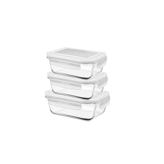 Wellington Rectangular Container 2x400 Ml + 1x640 Ml - Set of 3 Pcs