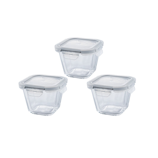 Parka Borosilicate Square Container 3x500 ML - Set of 3 Pcs