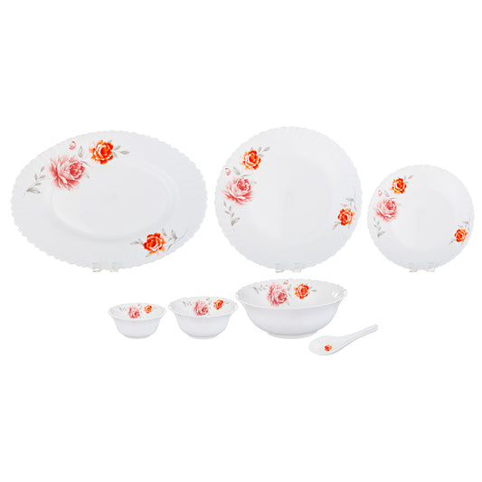 33 Pc White Feston Shape Dinner Set