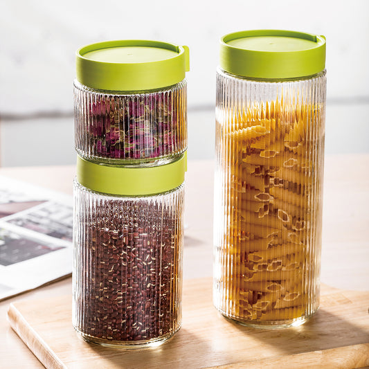 Manila Jar - Green Lid 1250ml + 750ml + 400ml - Set of 3 Pcs