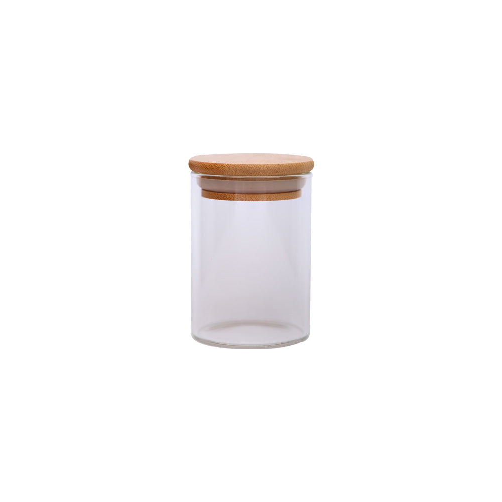 Sanjeev Kapoor - Delight Wooden Lid Borosilicate Round Jar 250 Ml - Set Of 3 Pcs