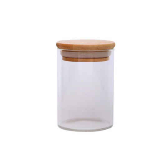 Sanjeev Kapoor - Delight Wooden Lid Borosilicate Round Jar 250 Ml - Set Of 3 Pcs