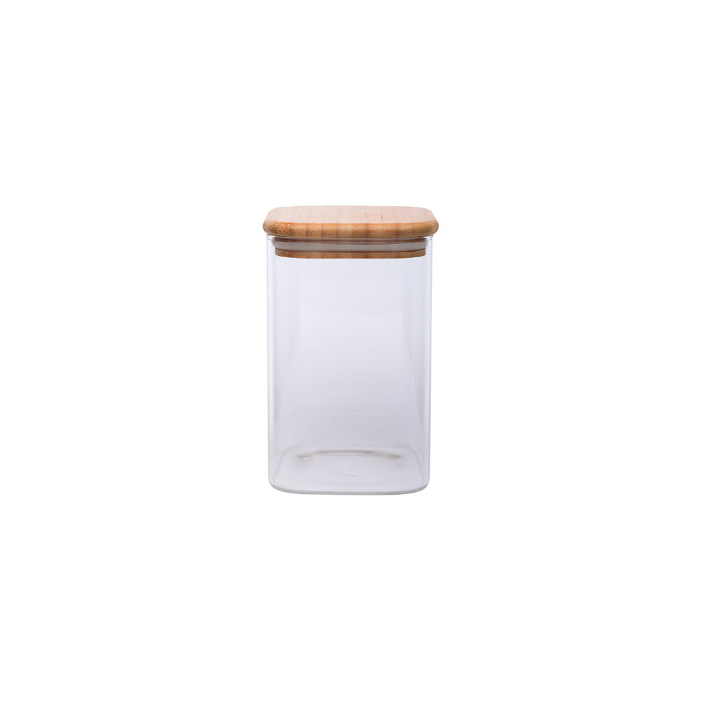 Sanjeev Kapoor - Delight Wooden Lid Borosilicate Square Jar 1000 Ml - 1 Pc