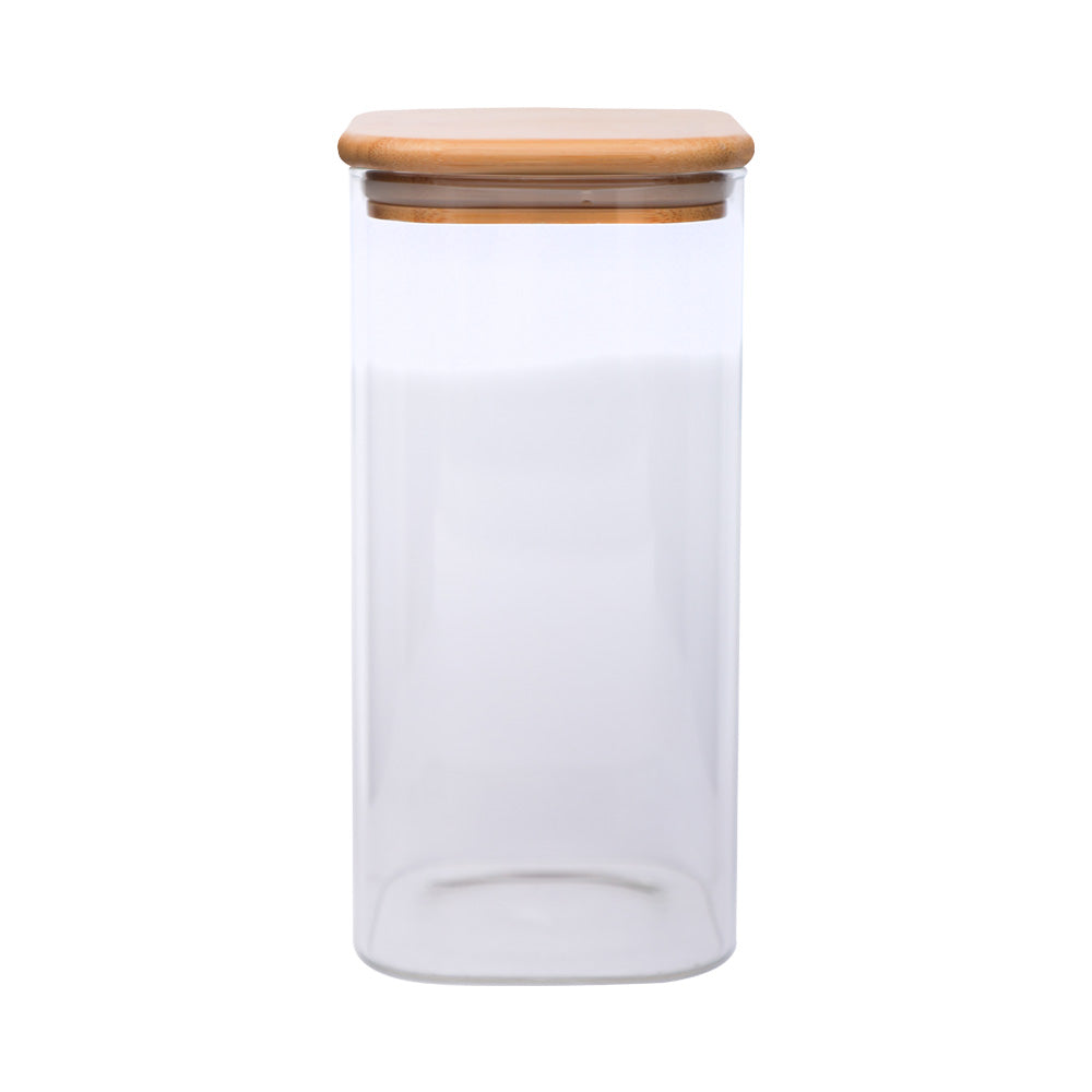 Sanjeev Kapoor - Delight Wooden Lid Borosilicate Square Jar 1500 Ml - 1 Pc