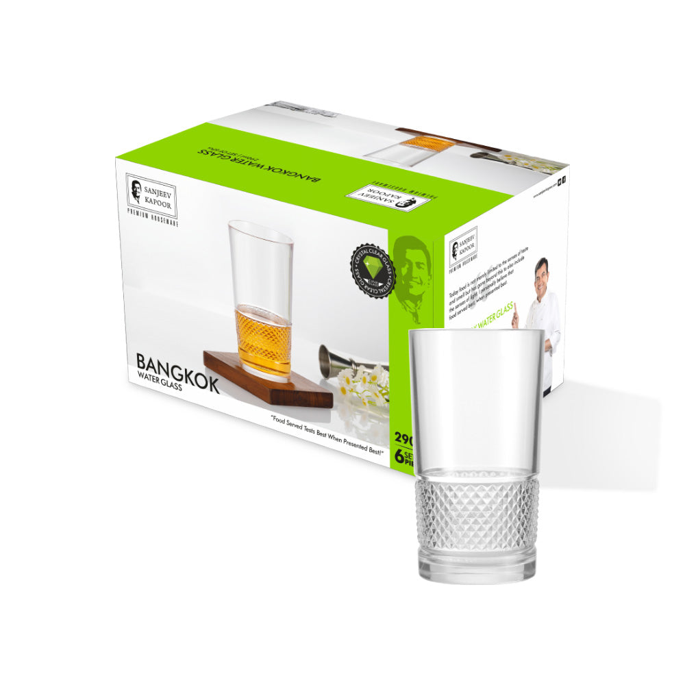 Bangkok Water Glass - 290 ML, Set of 6 PCS