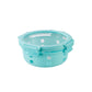 Anti Skid Lock and Lock Round High Borosilicate Glass Container - 400 Ml - Blue