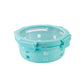 Anti Skid Lock and Lock Round High Borosilicate Glass Container - 580 Ml - Blue
