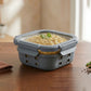 Anti Skid Lock and Lock Square High Borosilicate Glass Container 400 Ml - Grey