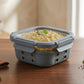 Anti Skid Lock and Lock Square High Borosilicate Glass Container - 520 Ml - Grey