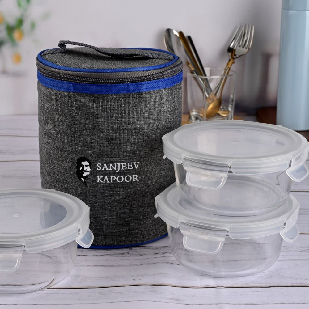 Boston 3 Pc Round Lunch Box With Bag