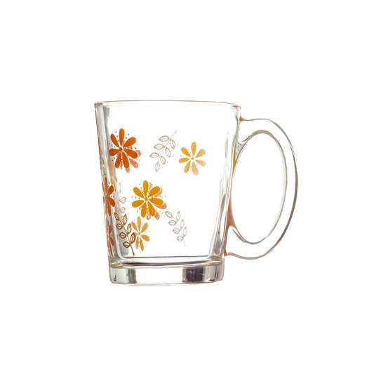 Woodruff Printed Glass Mug 290 ML - Set of 6 Pcs