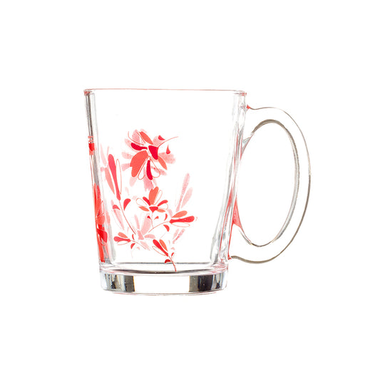 Savory Printed Glass Mug 290 ML - Set of 6 Pcs