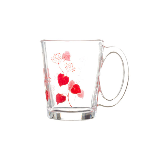 Primrose Printed Glass Mug 290 ML - Set of 6 Pcs