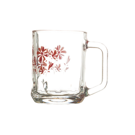 Glory Printed Glass Mug 260 ML - Set of 6 Pcs