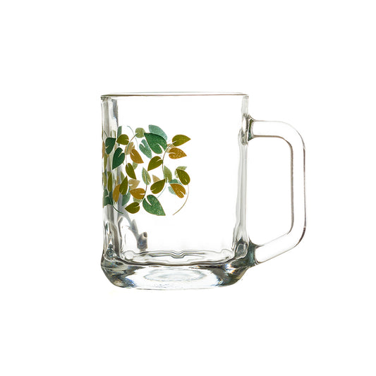 Lupine Printed Glass Mug 260 ML - Set of 6 Pcs