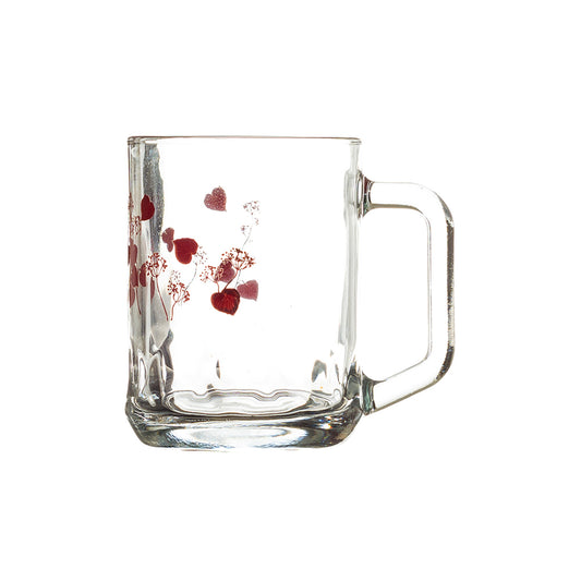 Castor Printed Glass Mug 260 ML - Set of 6 Pcs