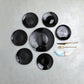 7pcs Black Snack Set - With Gold Rim