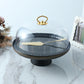 Varsace Cake Stand 27.9 Cm 1 Layer - With Lid + Black Matt Gold