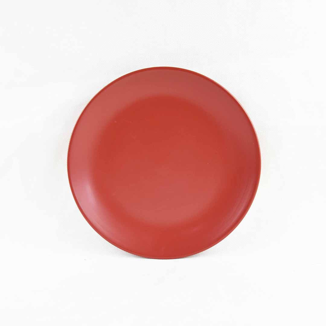 Sango 1 Pc Coupe Shape Quarter Plate 8" Set of 1 Pc - Red Matt