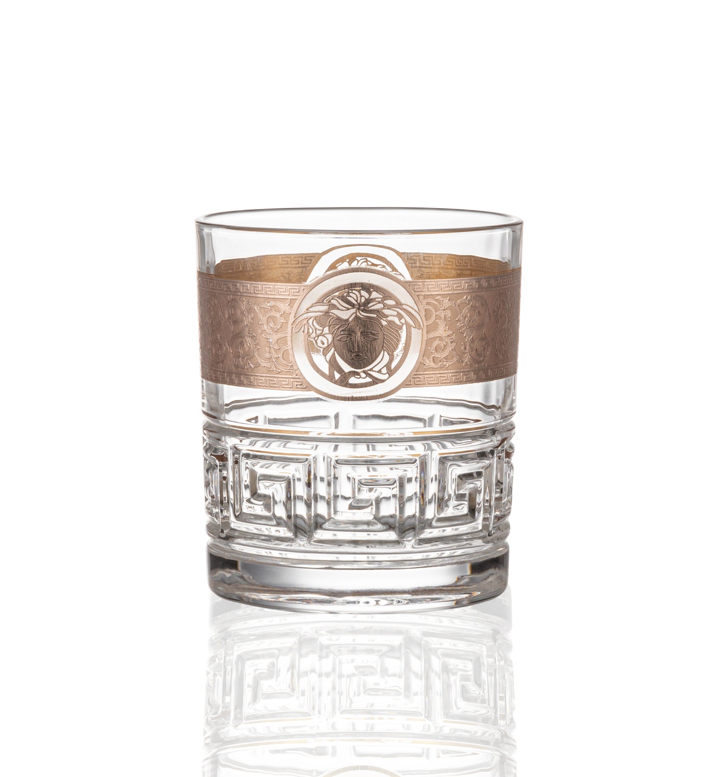 Whisky Glass -390ml Set of 6pc -with Rose Gold Decal