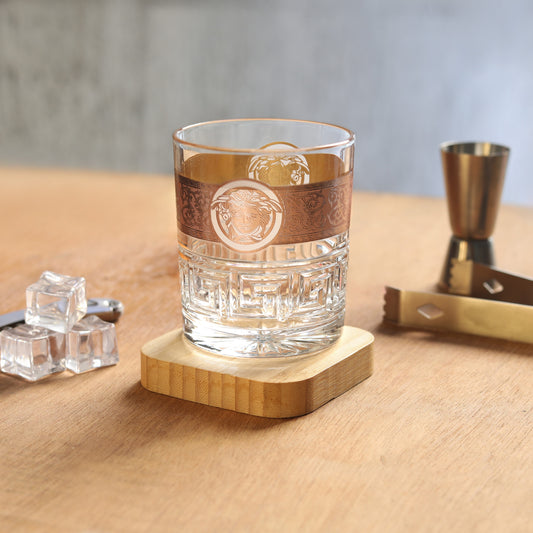 Whisky Glass -390ml Set of 6pc -with Rose Gold Decal