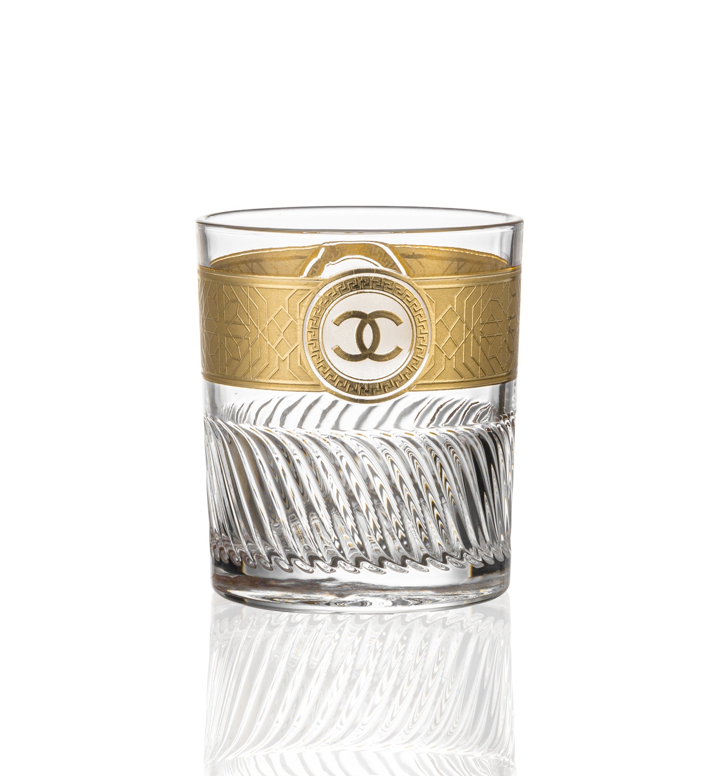 Whisky Glass -390ml Set of 6pc -with Gold Decal