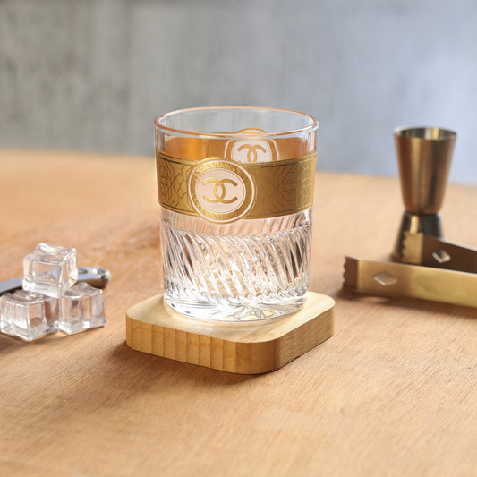 Whisky Glass -390ml Set of 6pc -with Gold Decal