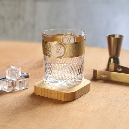 Whisky Glass -390ml Set of 6pc -with Gold Decal