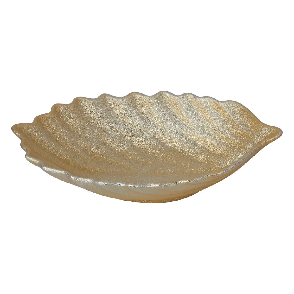 Rose Leaf Shape Bowl 23 Cm Set Of 1 Pc - Gold