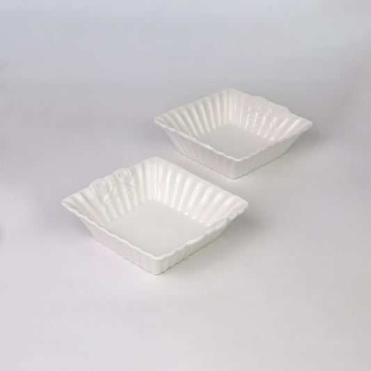 Marble Salad Bowl 20x20x5 CM - Set of 2 Pcs