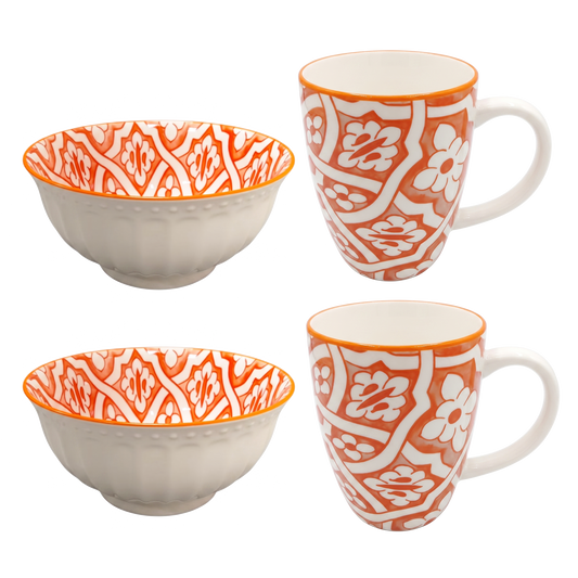 Orion Bowl And Mug Set - Set Of 4 Pc