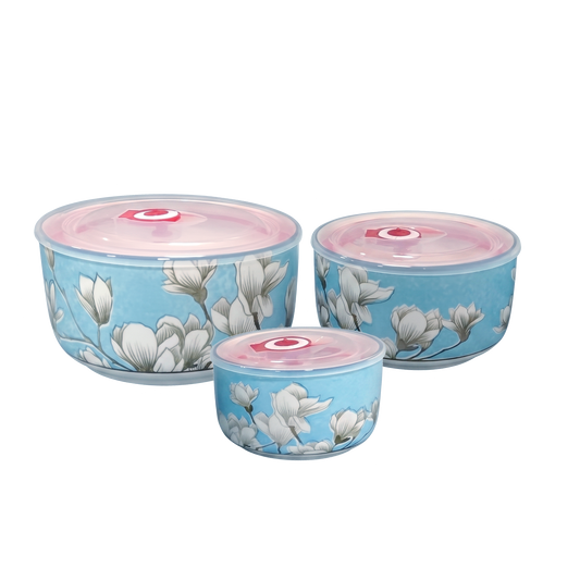 Vespar Bowl Set With Pp Lid - Set Of 3 Pc
