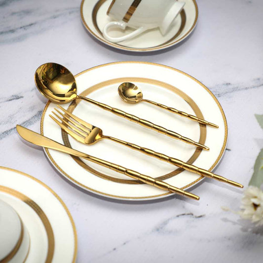 24 Pcs Premium Gold Collection Cutlery Set