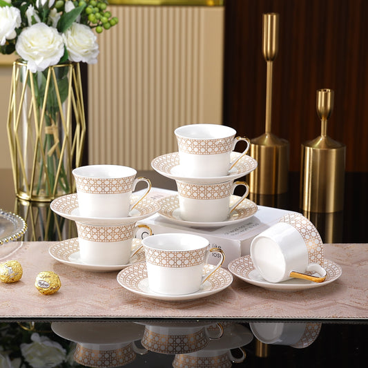 12 Pcs Premium Gold Collection Cup & Saucer