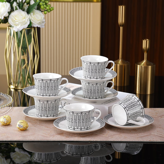 12 Pcs Premium Gold Collection Cup & Saucer