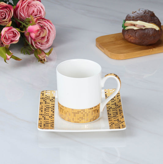 Cup & Saucer Set - Gold Collection 220 Ml Set Of 12 Pcs - Gold