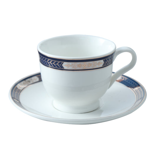 Cup And Saucer 160 Ml Set Of 6 Pcs With Design + Premium Decal