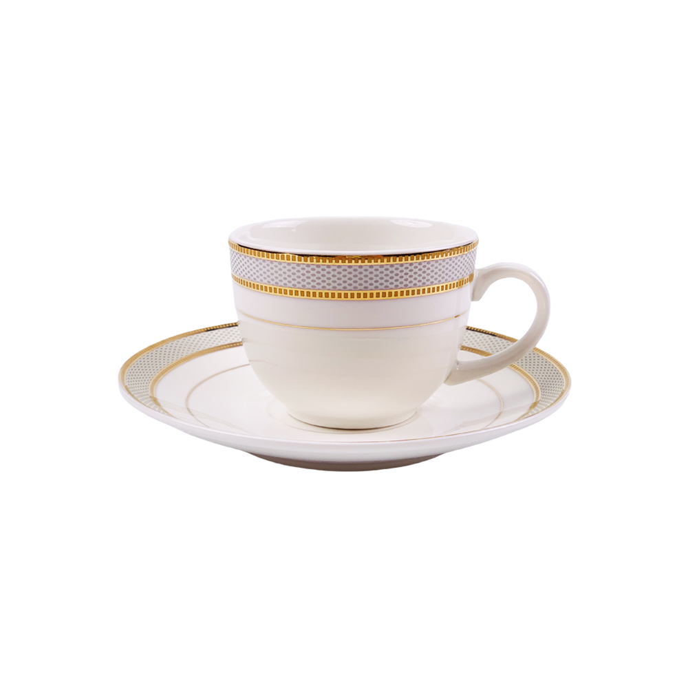 Cup & Saucer White 150 ML - Set of 12 Pcs (6 Cups & 6 Saucers)