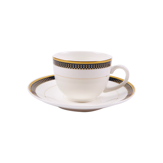 Cup & Saucer White 150 ML - Set of 12 Pcs (6 Cups & 6 Saucers)