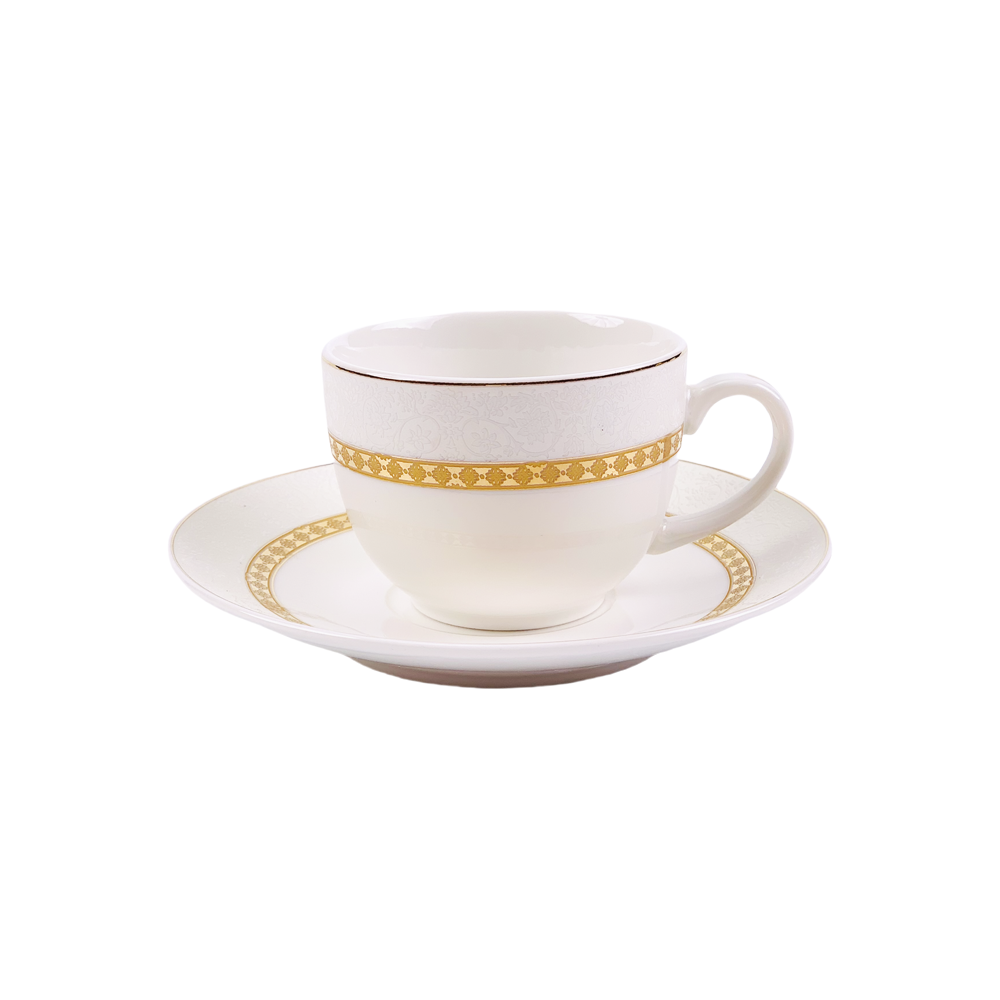 Cup & Saucer White 150 ML - Set of 12 Pcs (6 Cups & 6 Saucers)